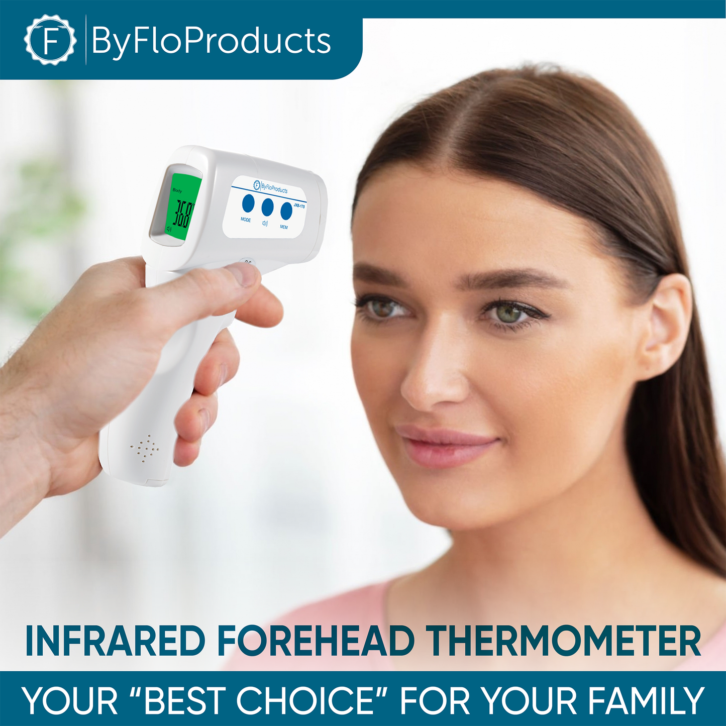 Thermomètre sans contact pour corps, surface & pièce ByFloProducts (JXB-178)