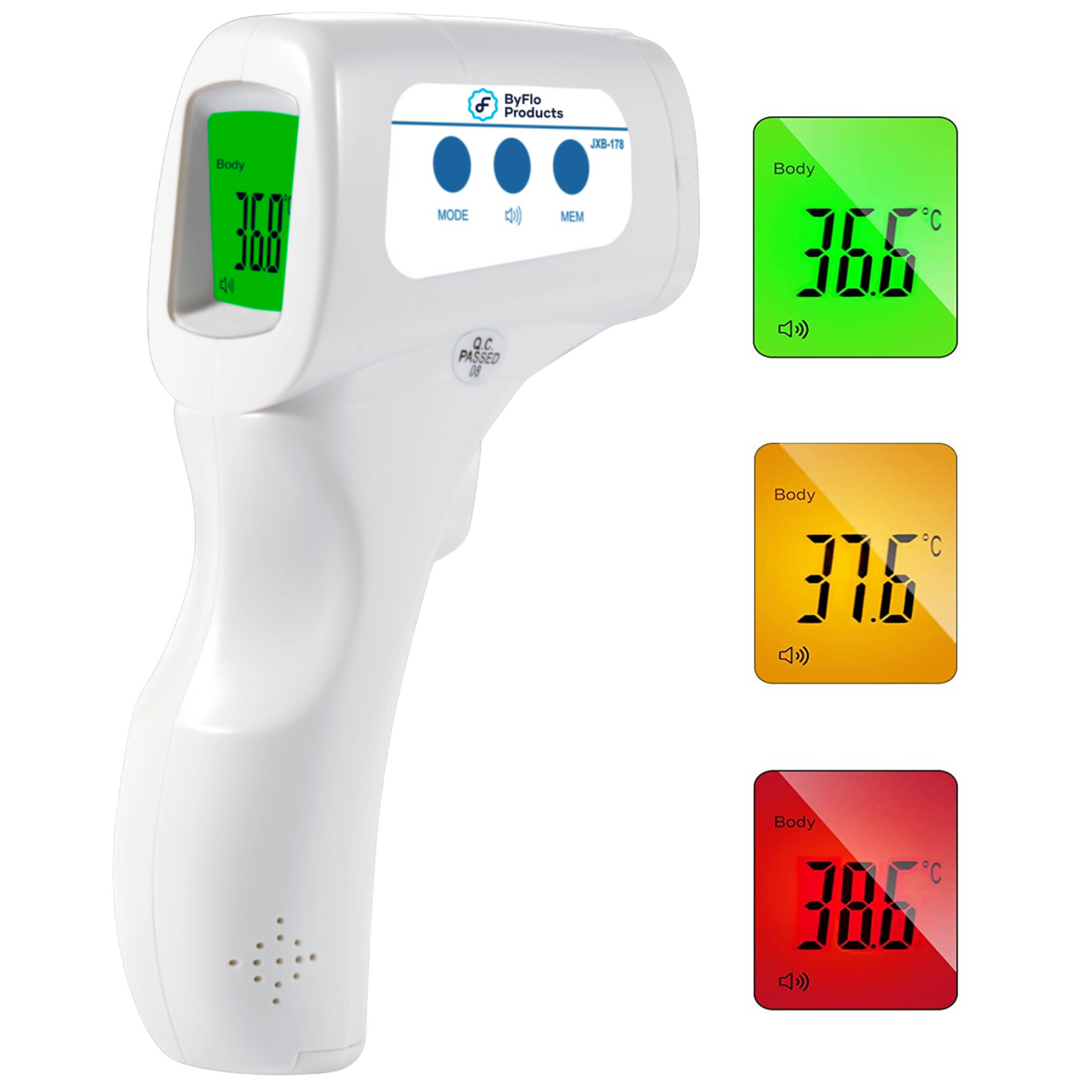 ByFloProducts Body, Surface & Room Touchless Thermometer (JXB-178)