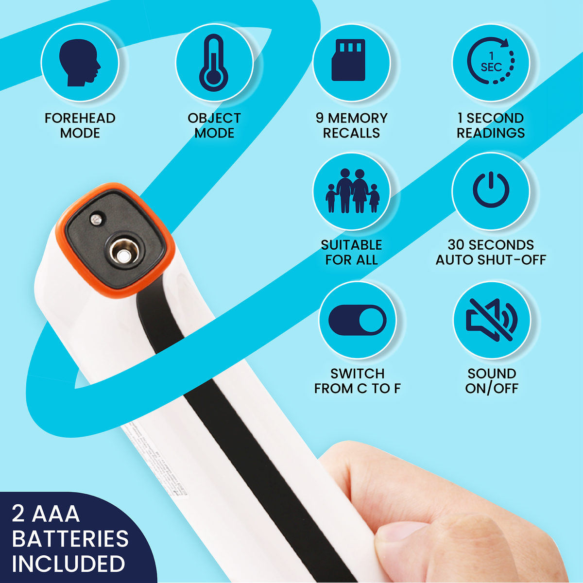 Forehead Thermometer for Baby - Adult Digital Forehead Thermometer - PG-IRT1602