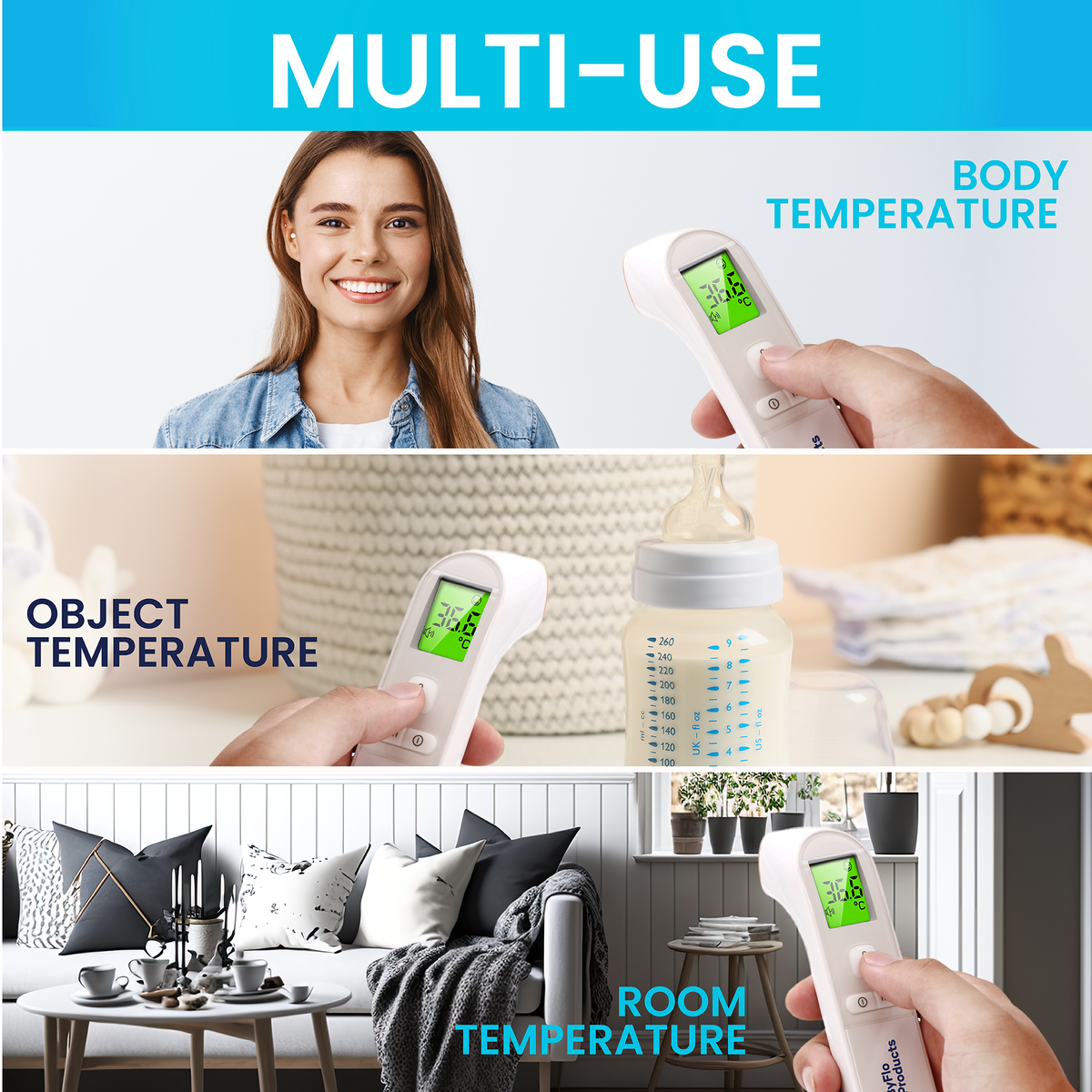 Forehead Thermometer for Baby - Adult Digital Forehead Thermometer - PG-IRT1602