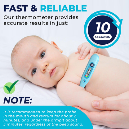 ByFloProducts Digital Thermometer - Oral Thermometer, Rectal & Underarm (DMT-4132 Blue)