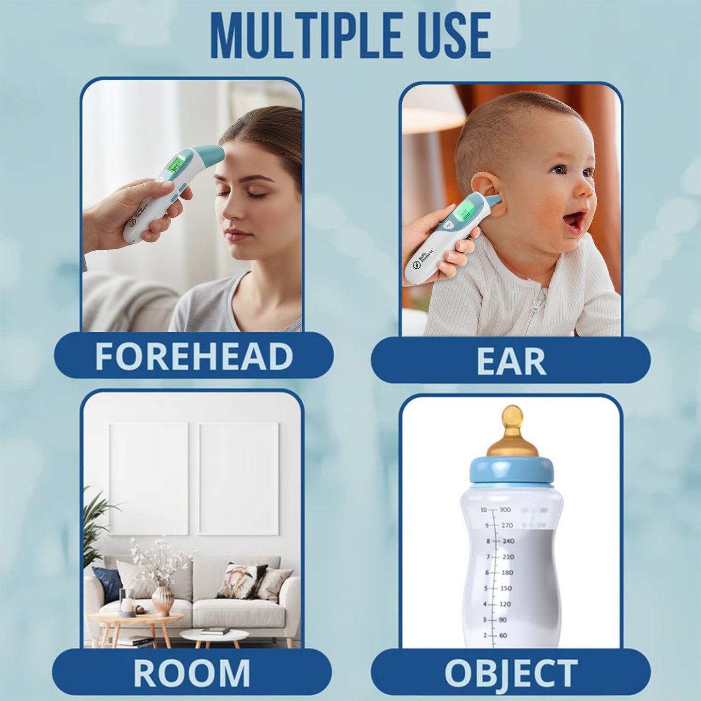 ByFloProducts Forehead, Ear & Object Thermometer (JPD-FR403)